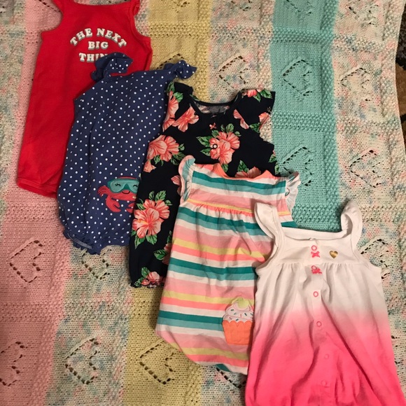Carter's Other - 💕 5 snap-up cotton rompers🦀🦄